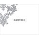 Light Grey Damask Scroll Foldover Note Cards Image 3 of 3